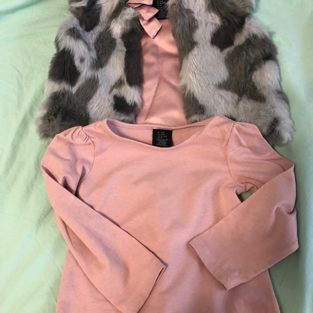 Toddler girl vest and matching shirt